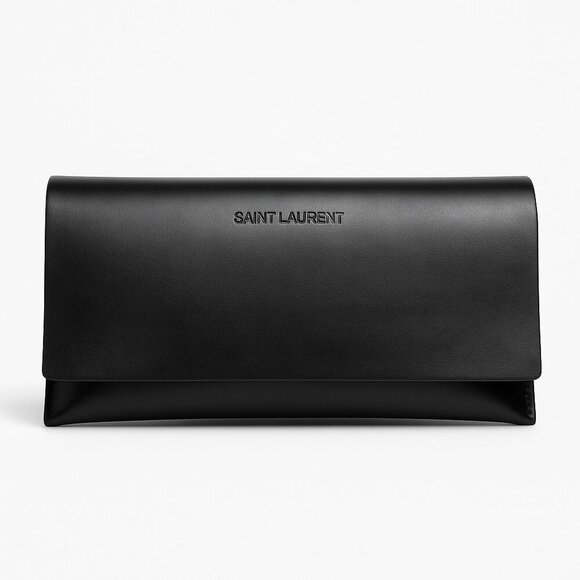Saint Laurent Accessories - Saint Laurent Black Leather Magnetic Sunglasses / Eyeglasses Case